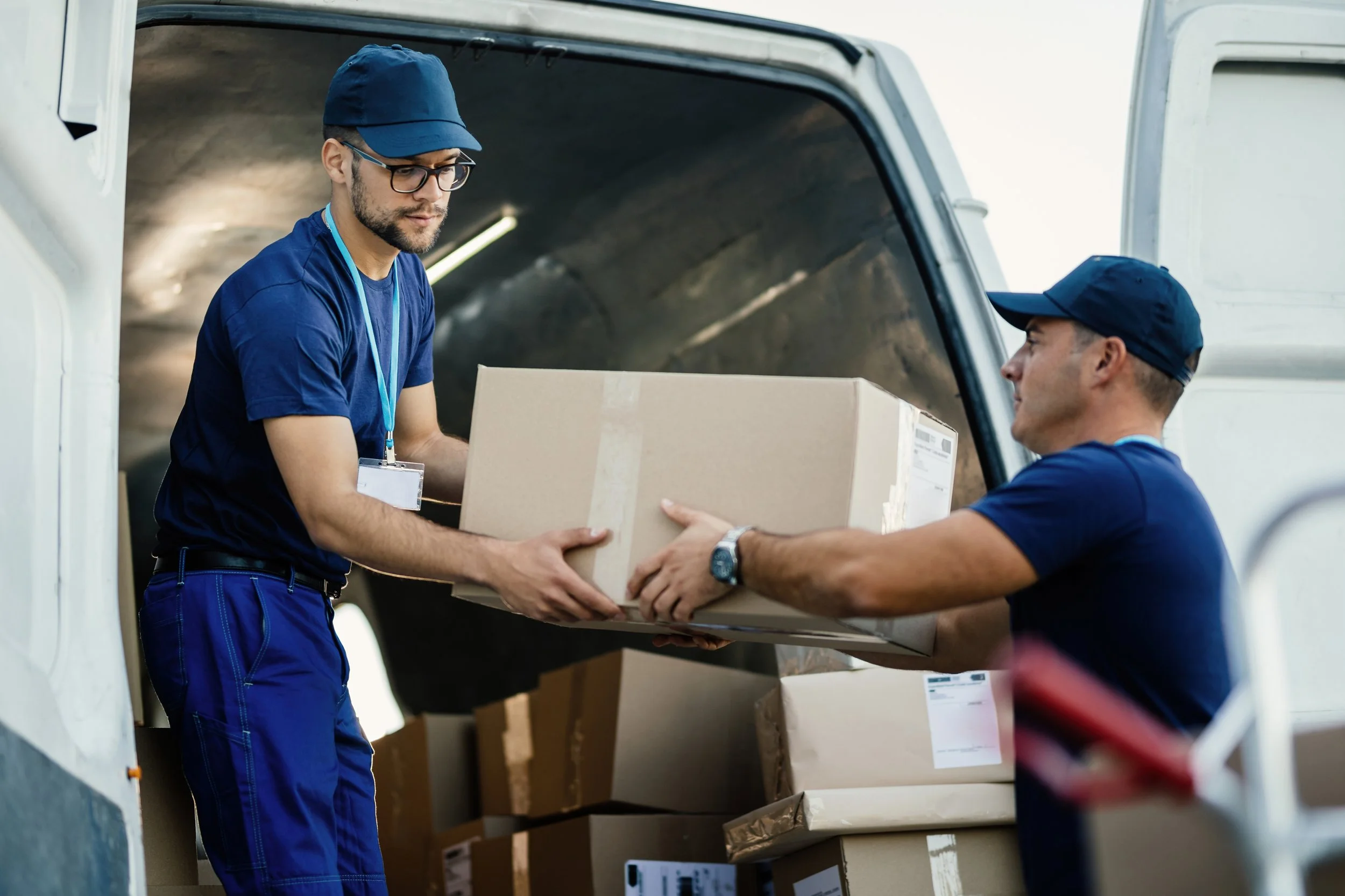 Illustrated Easy Move relocation scene with packed boxes and household furniture