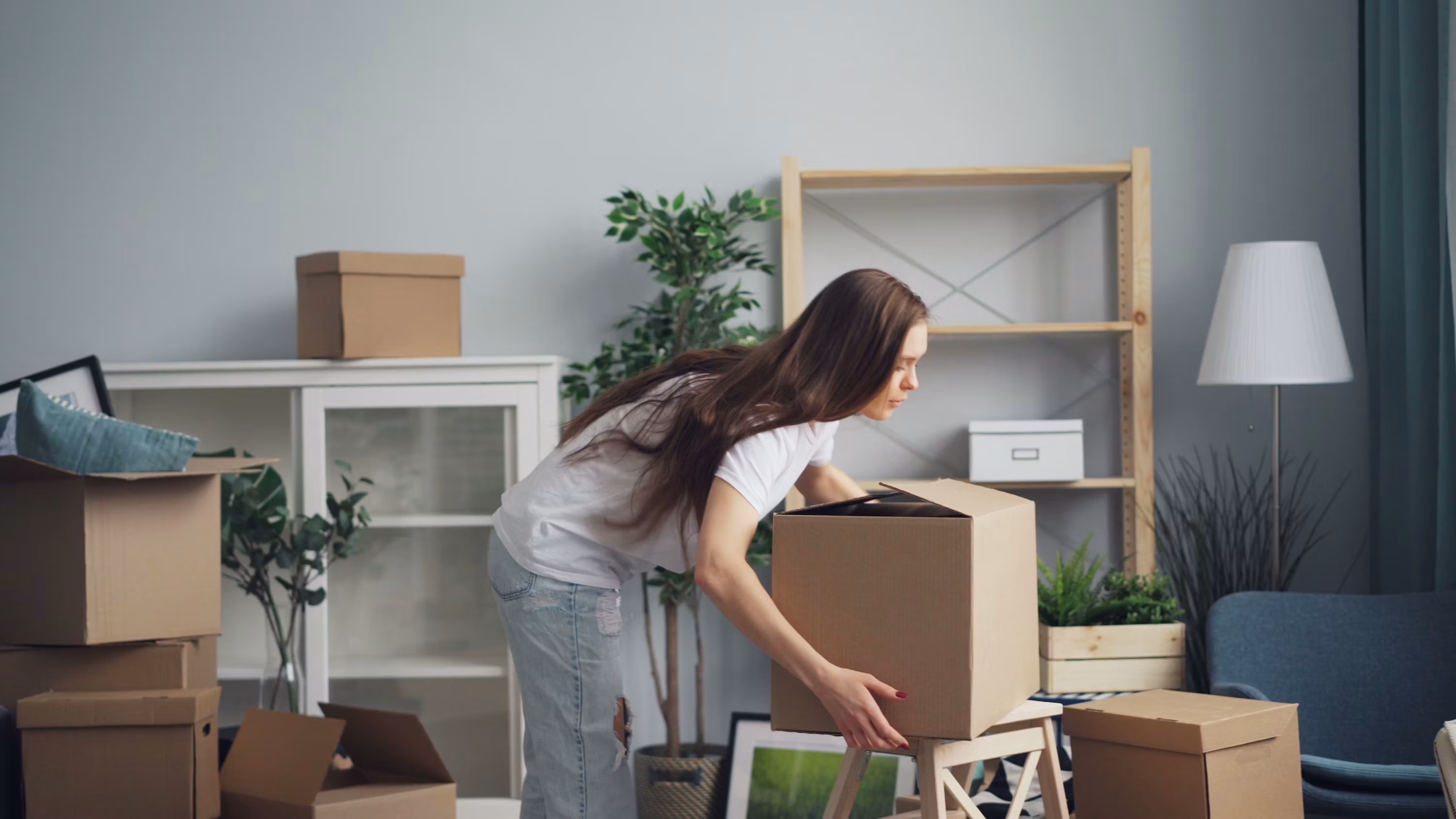 Easy Move team preparing furniture and boxes for transportation