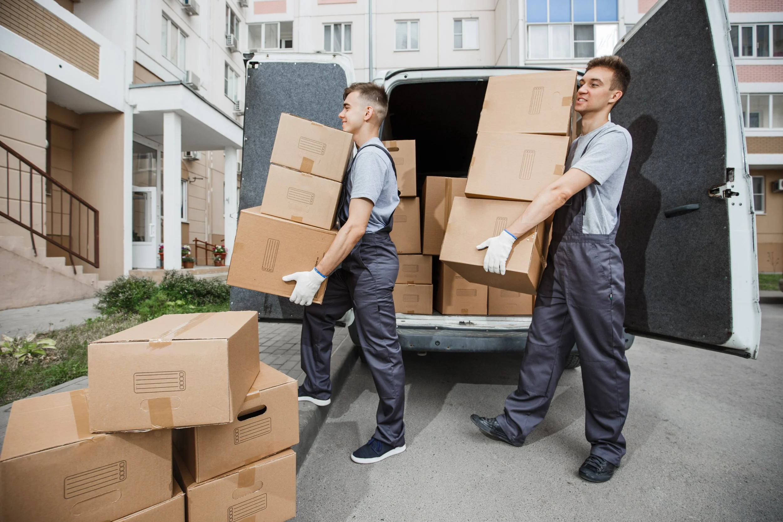 Illustrated Easy Move moving truck and residential relocation scene