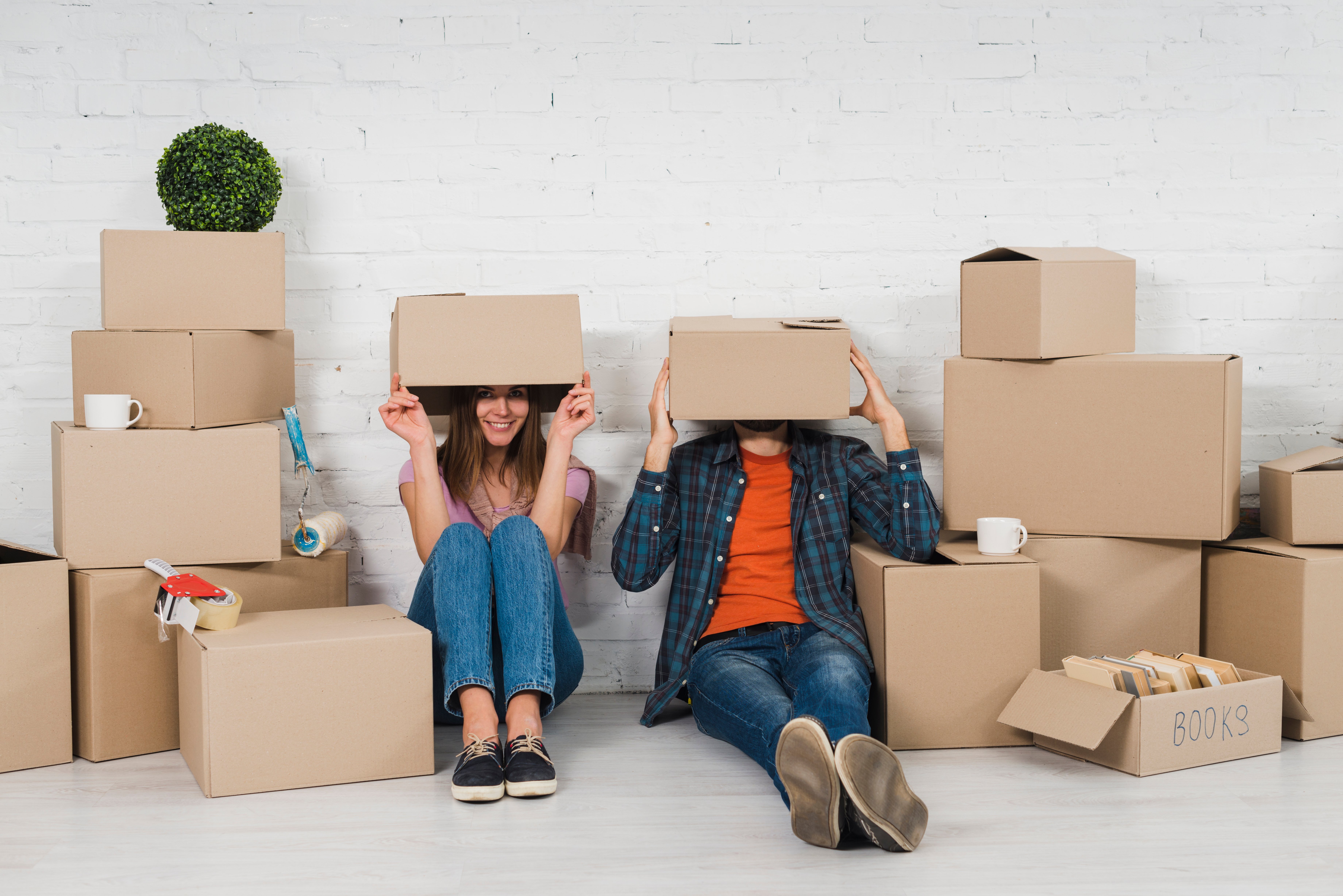 Easy Move movers preparing household furniture and boxes for a residential relocation